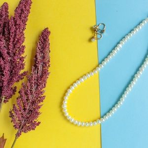 Vintage 10K Gold Pearl Earrings and Necklace Set